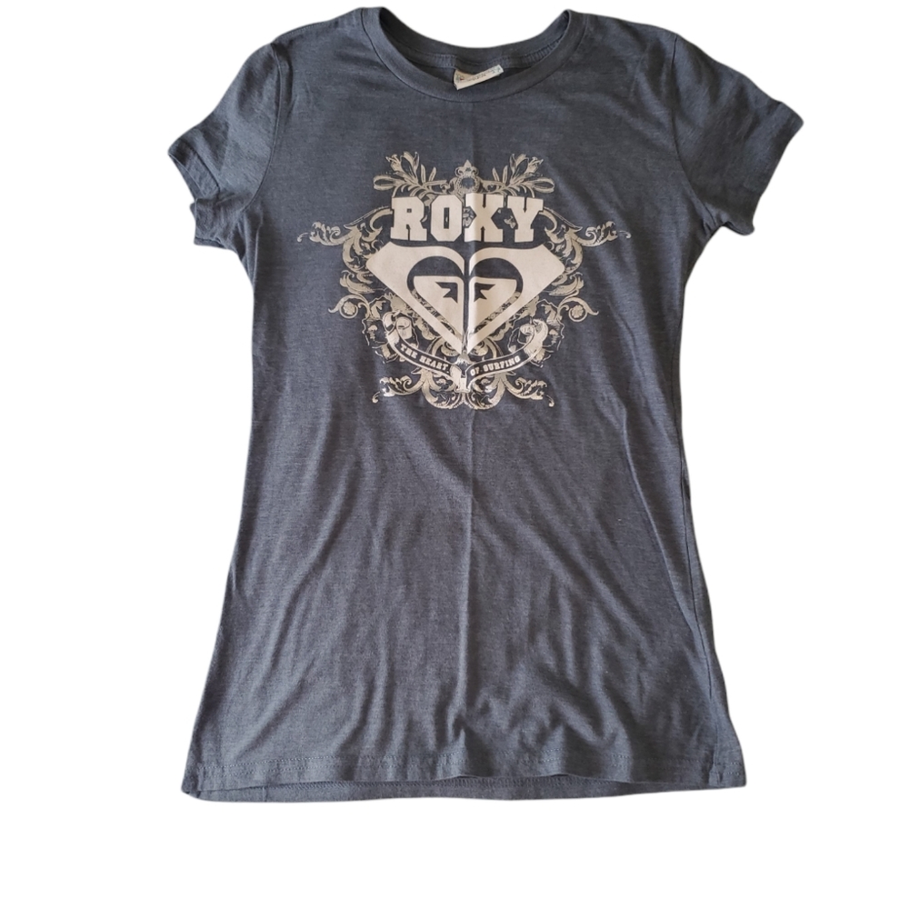 Roxy Women's Bluish Grey CottonT-shirt